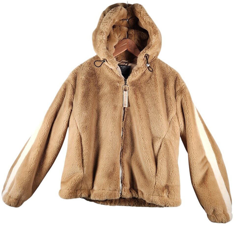 Bershka Faux Fur Teddy Bear Jacket Size S